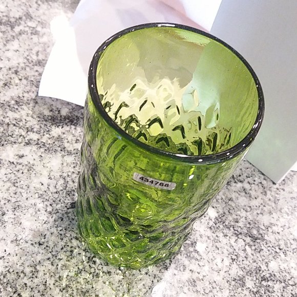 Unique, Handmade -  Drinking Glass (Flower Vase) color green. - Picture 1 of 5